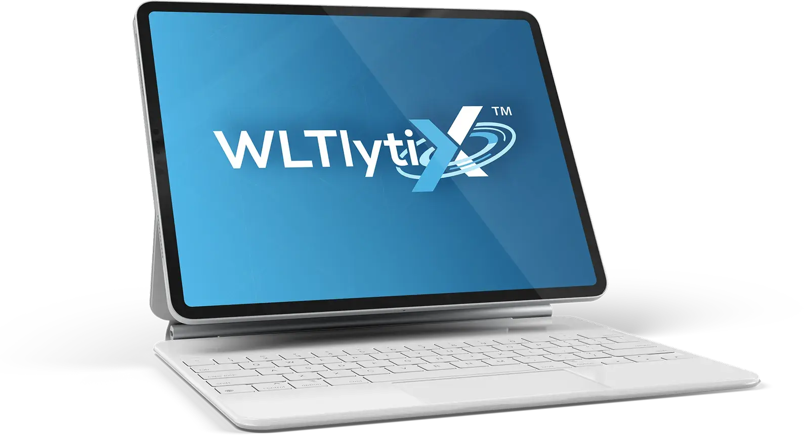 WLTlytiX displayed on a tablet keyboard mockup